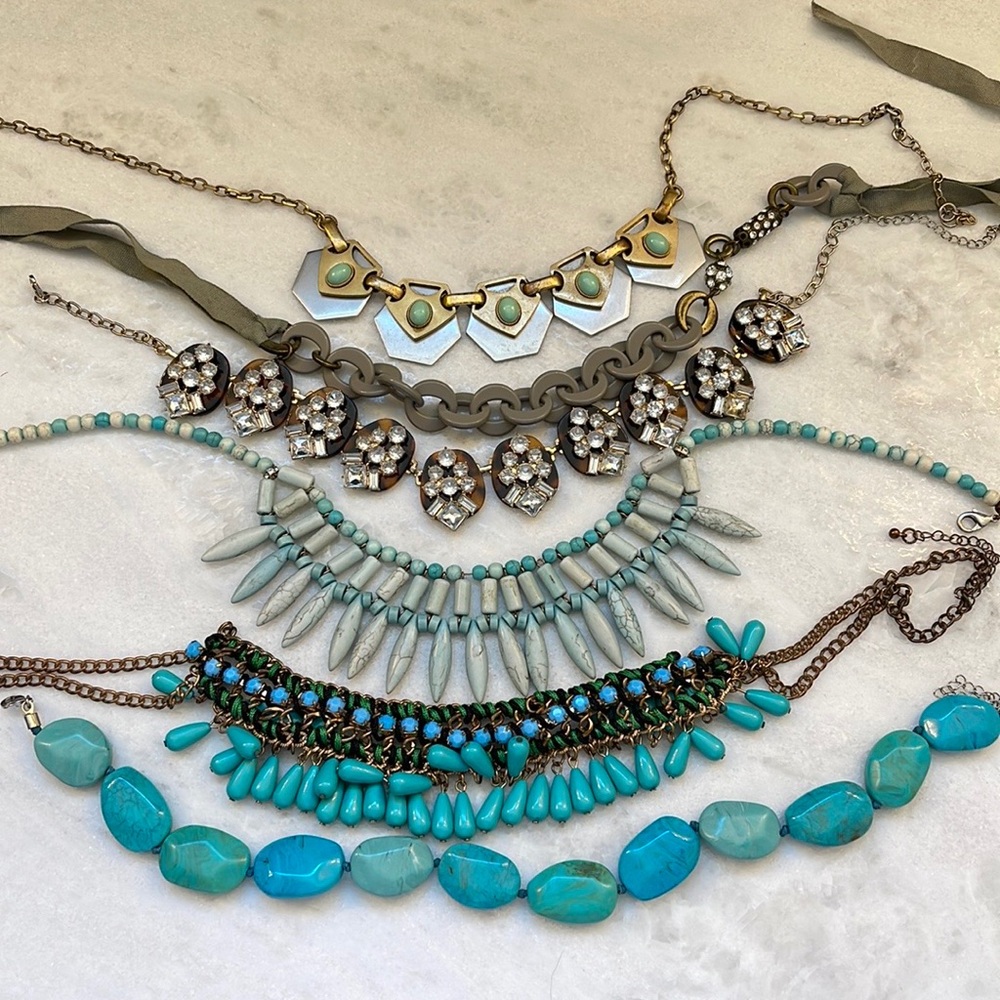 Set of 6 colored necklaces from Jcrew and Dillards